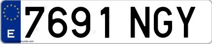 Ejemplo de matrícula española 7691 NGY