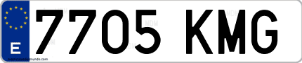 Ejemplo de matrícula de coche ordinaria 7705 KMG