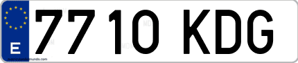Ejemplo de matrícula de coche ordinaria 7710 KDG