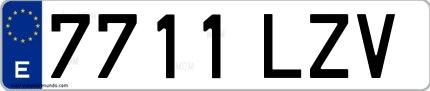 Ejemplo de matrícula española 7711 LZV