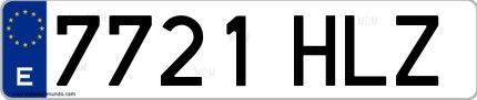 Ejemplo de matrícula española 7721 HLZ