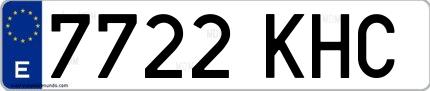 Ejemplo de matrícula española 7722 KHC