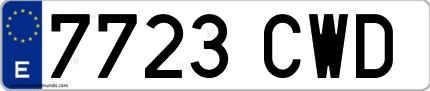 Ejemplo de matrícula de coche ordinaria 7723 CWD