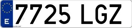 Ejemplo de matrícula española 7725 LGZ