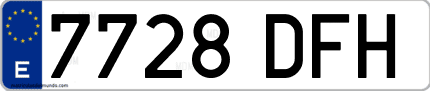 Ejemplo de matrícula de coche ordinaria 7728 DFH