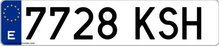 Ejemplo de matrícula española 7728 KSH