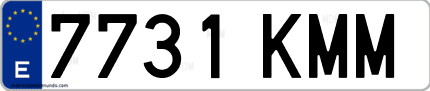 Ejemplo de matrícula de coche ordinaria 7731 KMM