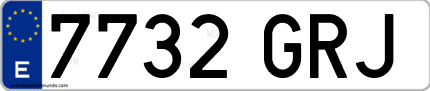 Ejemplo de matrícula de coche ordinaria 7732 GRJ