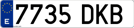 Ejemplo de matrícula de coche ordinaria 7735 DKB