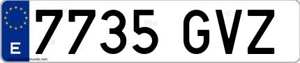 Ejemplo de matrícula española 7735 GVZ