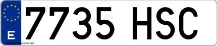 Ejemplo de matrícula española 7735 HSC