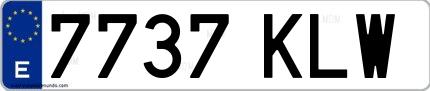 Ejemplo de matrícula española 7737 KLW