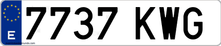 Ejemplo de matrícula de coche ordinaria 7737 KWG
