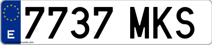 Ejemplo de matrícula de coche ordinaria 7737 MKS