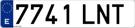 Ejemplo de matrícula española 7741 LNT