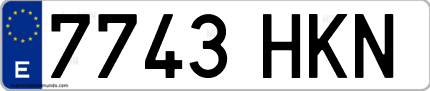 Ejemplo de matrícula de coche ordinaria 7743 HKN