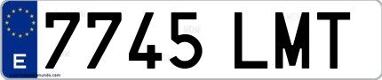 Ejemplo de matrícula española 7745 LMT