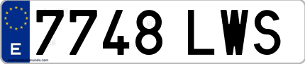 Ejemplo de matrícula de coche ordinaria 7748 LWS