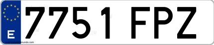 Ejemplo de matrícula española 7751 FPZ