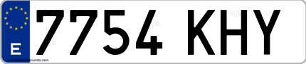 Ejemplo de matrícula de coche ordinaria 7754 KHY