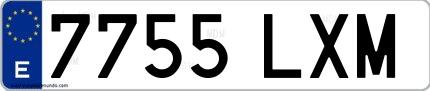 Ejemplo de matrícula española 7755 LXM