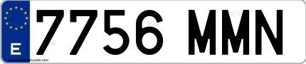 Ejemplo de matrícula española 7756 MMN