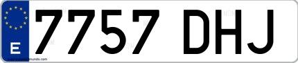 Ejemplo de matrícula española 7757 DHJ
