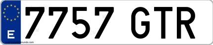 Ejemplo de matrícula española 7757 GTR