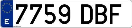 Ejemplo de matrícula española 7759 DBF