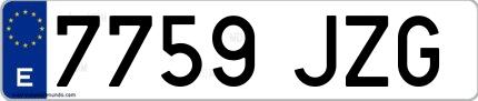 Ejemplo de matrícula española 7759 JZG