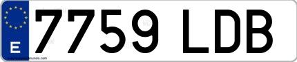 Ejemplo de matrícula española 7759 LDB