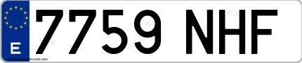 Ejemplo de matrícula española 7759 NHF