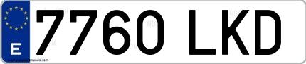 Ejemplo de matrícula española 7760 LKD
