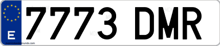 Ejemplo de matrícula de coche ordinaria 7773 DMR