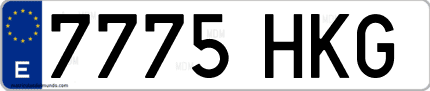 Ejemplo de matrícula de coche ordinaria 7775 HKG