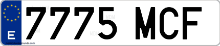 Ejemplo de matrícula de coche ordinaria 7775 MCF