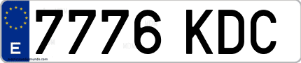 Ejemplo de matrícula de coche ordinaria 7776 KDC