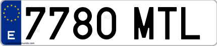 Ejemplo de matrícula de coche ordinaria 7780 MTL
