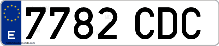 Ejemplo de matrícula de coche ordinaria 7782 CDC