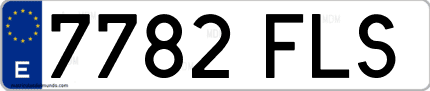 Ejemplo de matrícula de coche ordinaria 7782 FLS