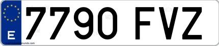 Ejemplo de matrícula española 7790 FVZ