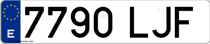 Ejemplo de matrícula de coche ordinaria 7790 LJF
