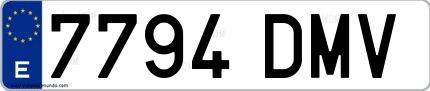 Ejemplo de matrícula española 7794 DMV