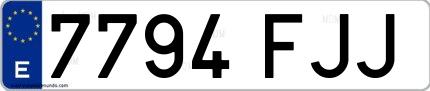 Ejemplo de matrícula española 7794 FJJ