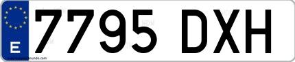 Ejemplo de matrícula española 7795 DXH