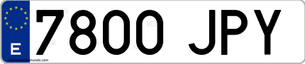 Ejemplo de matrícula de coche ordinaria 7800 JPY