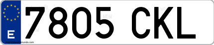 Ejemplo de matrícula de coche ordinaria 7805 CKL