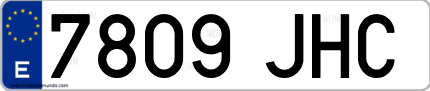 Ejemplo de matrícula de coche ordinaria 7809 JHC