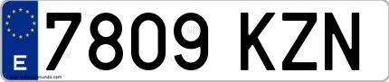 Ejemplo de matrícula española 7809 KZN