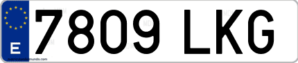 Ejemplo de matrícula de coche ordinaria 7809 LKG